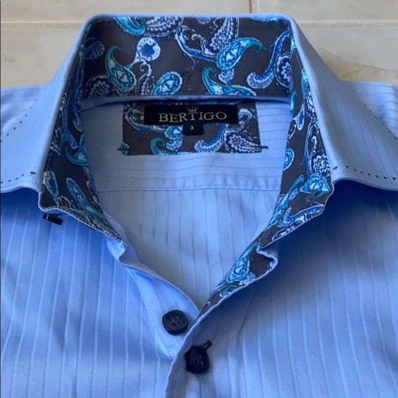 Bertigo Sky Blue Dress Shirt - Picture 1 of 6